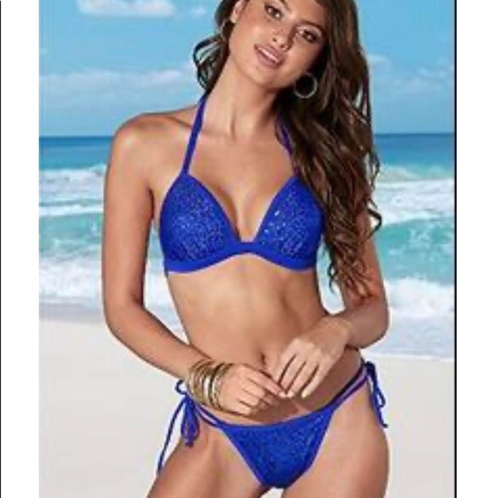 🌸 Cobalt blue sequin bikini